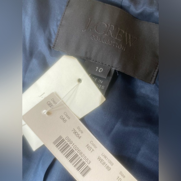 j. crew woven nautical striped double breast jacket cropped blazer sz. 10 - Picture 13 of 15